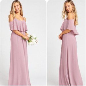 Show Me Your Mumu Caitlin Ruffle Maxi Dress Antique Rose M